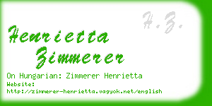 henrietta zimmerer business card